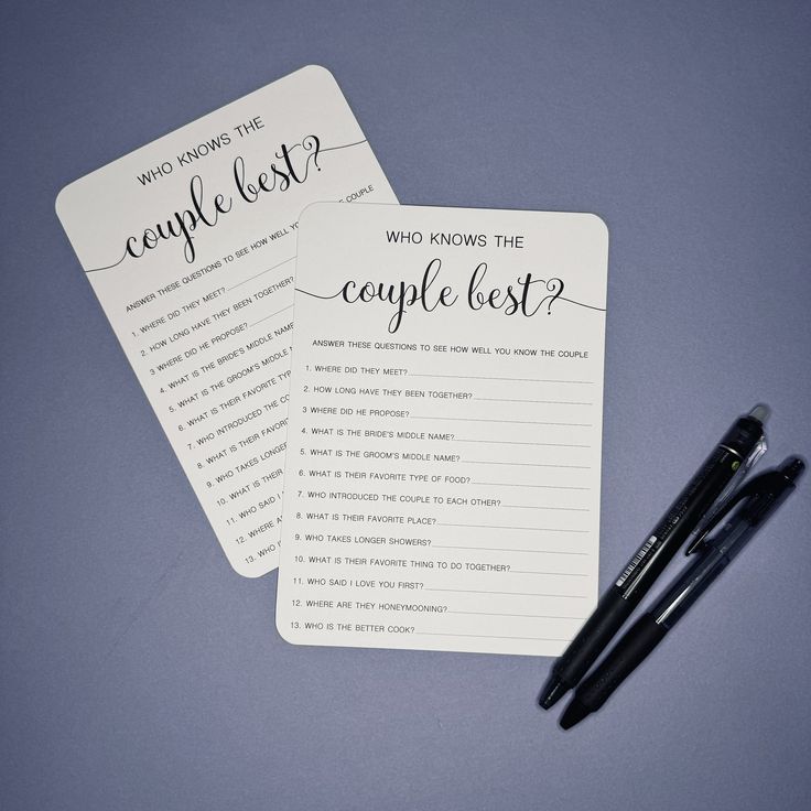 Who knows the Couple Best? Wedding Card Game