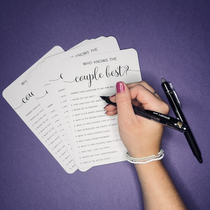 Who knows the Couple Best? Wedding Card Game