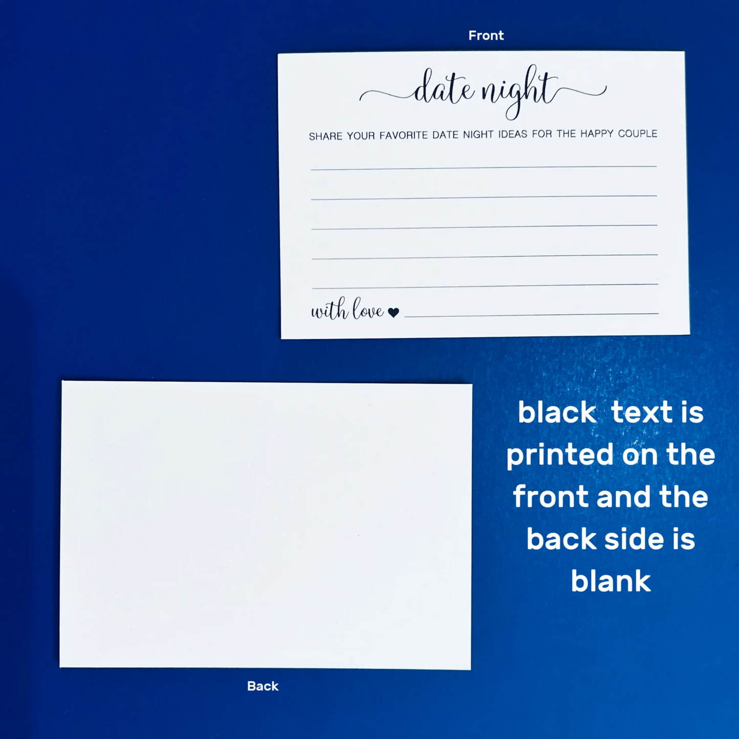 Date Night Cards for the happy Couple - Rehearsal Dinner, Engagement Shower, or Wedding Game