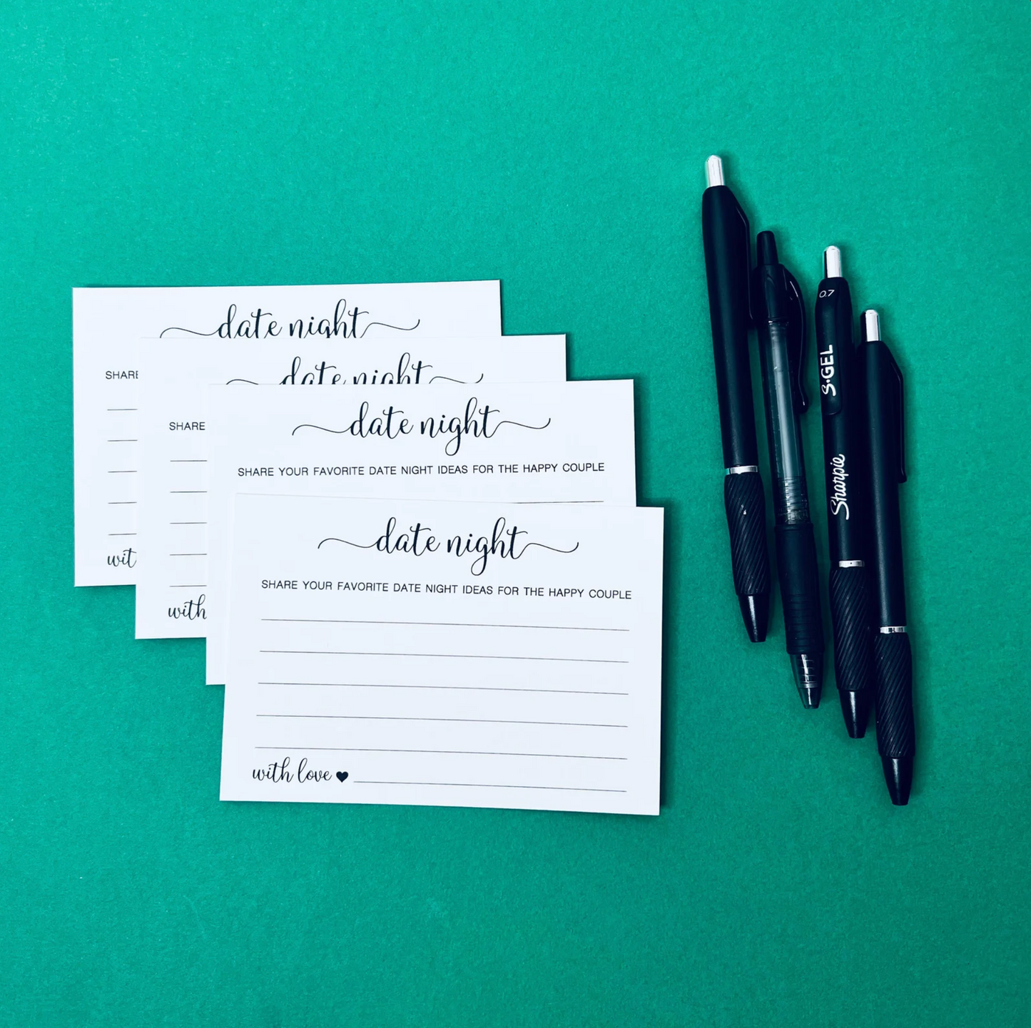 Date Night Cards for the happy Couple - Rehearsal Dinner, Engagement Shower, or Wedding Game