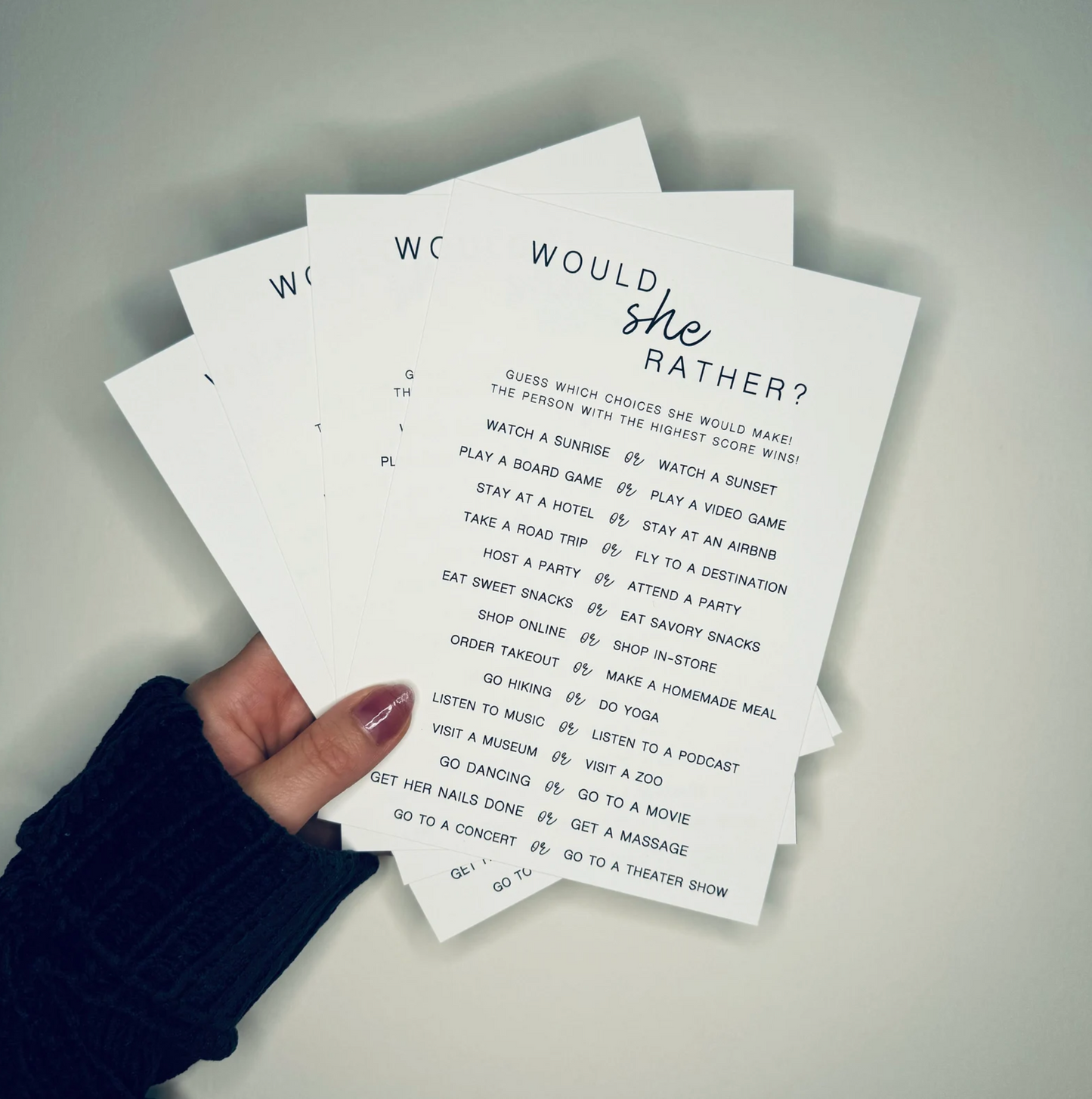 Would She Rather Card Game - Digital Download