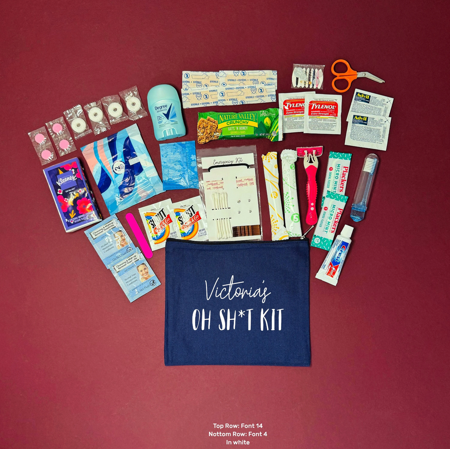 Bridal Emergency Kit- Medium Navy Bag