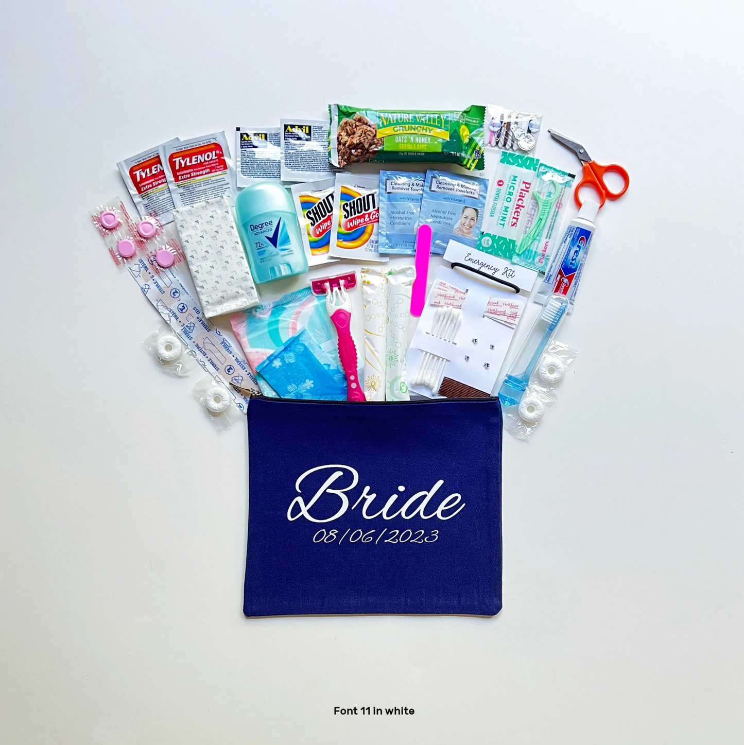 Bridal Emergency Kit- Medium Navy Bag
