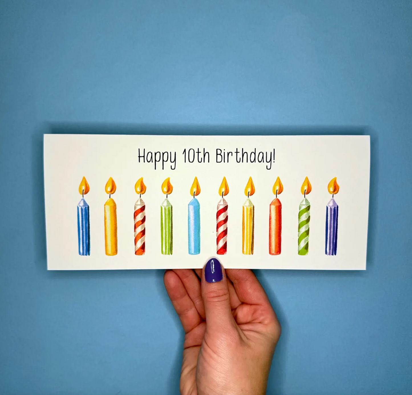Happy 10th Birthday Card - Candle Card