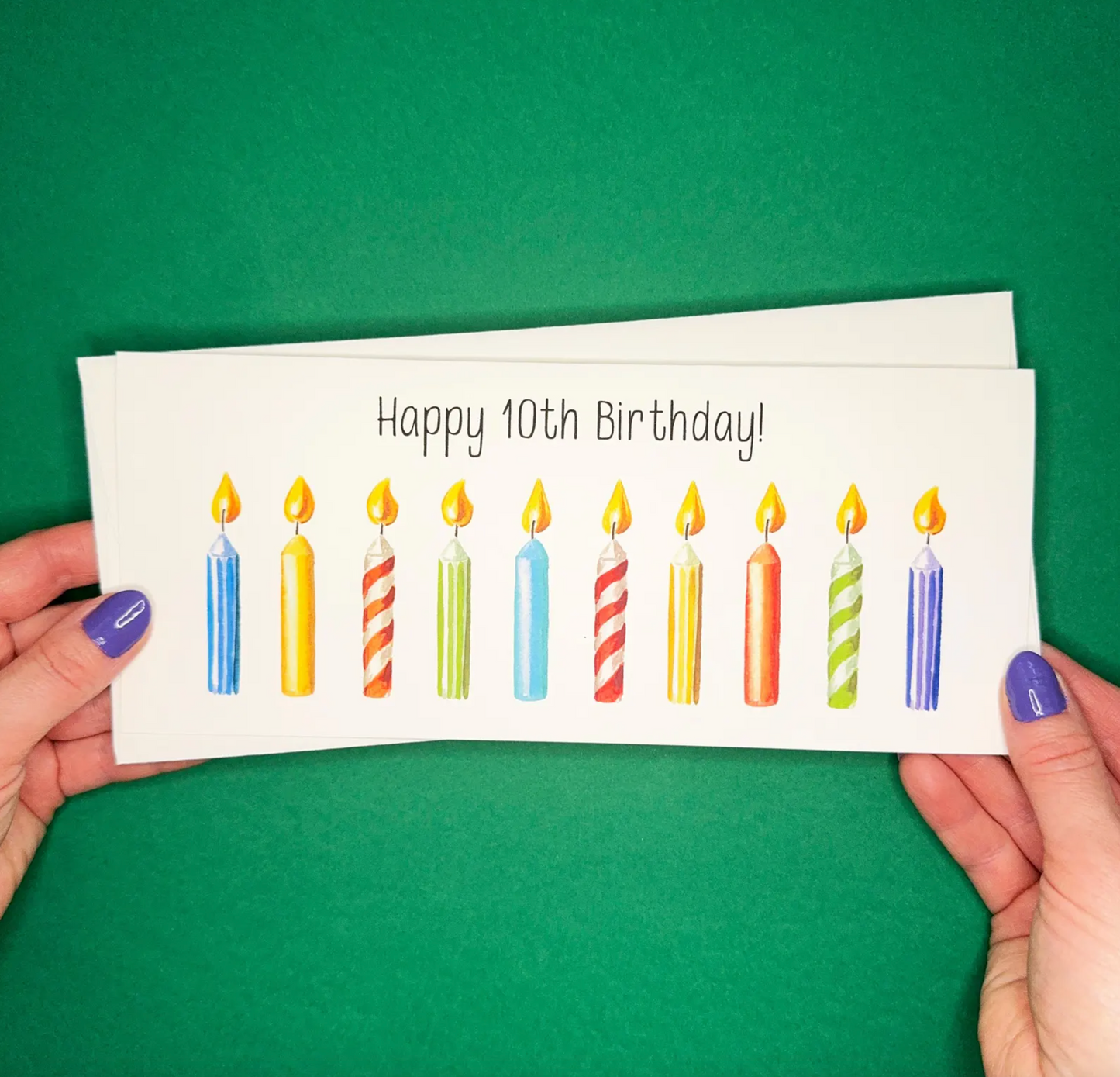 Happy 10th Birthday Card - Candle Card