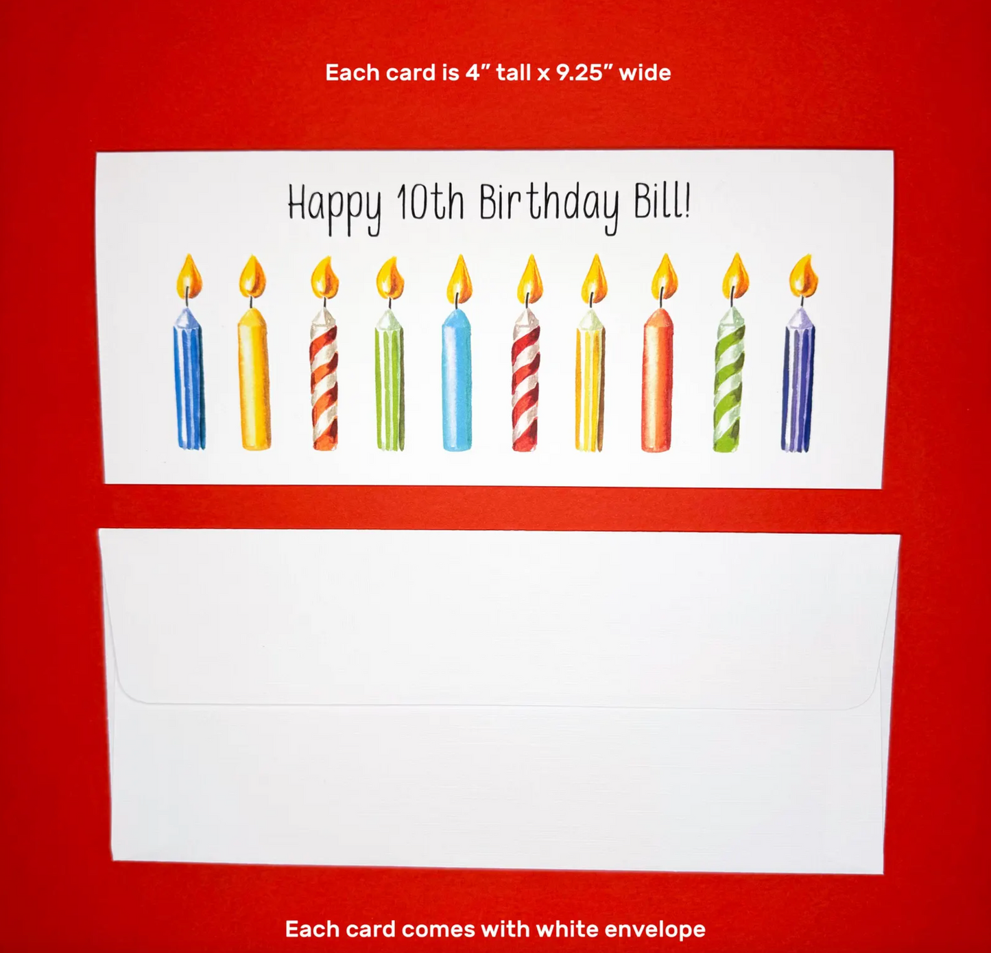 Happy 10th Birthday Card - Candle Card