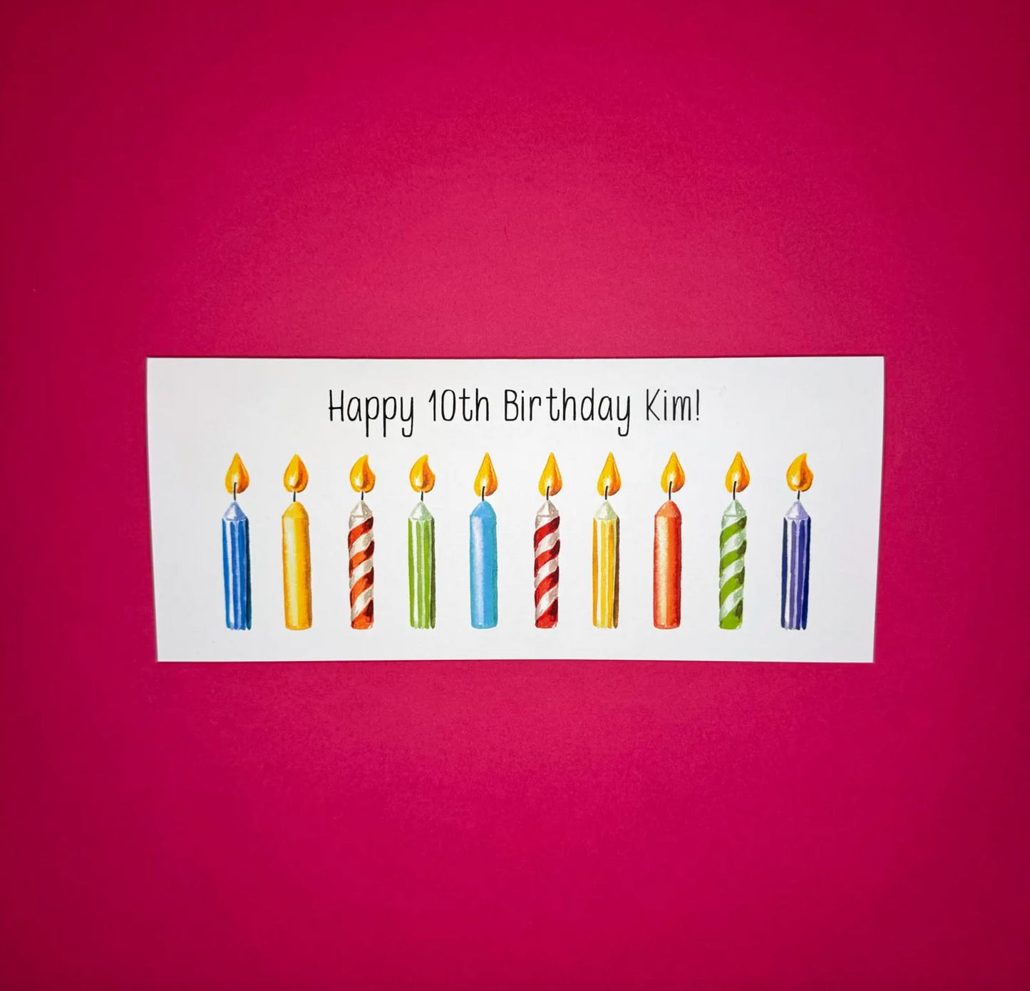 Happy 10th Birthday Card - Candle Card