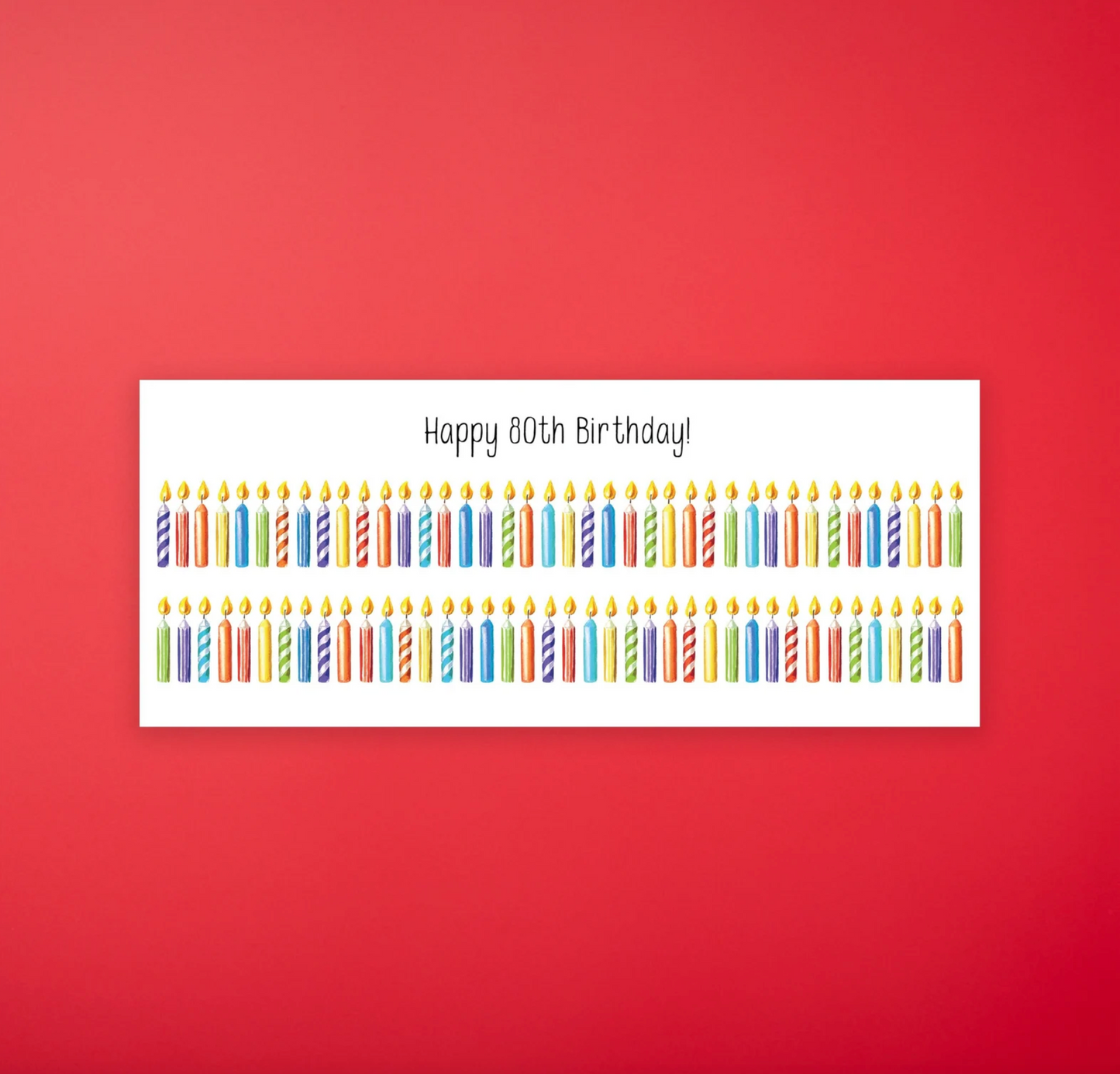 Happy 80th Birthday Card - Candle Card
