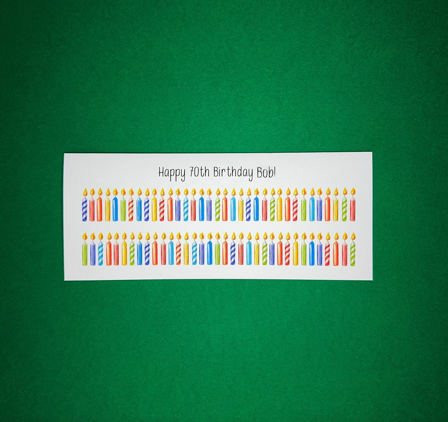 Happy 70th Birthday Card - Candle Card