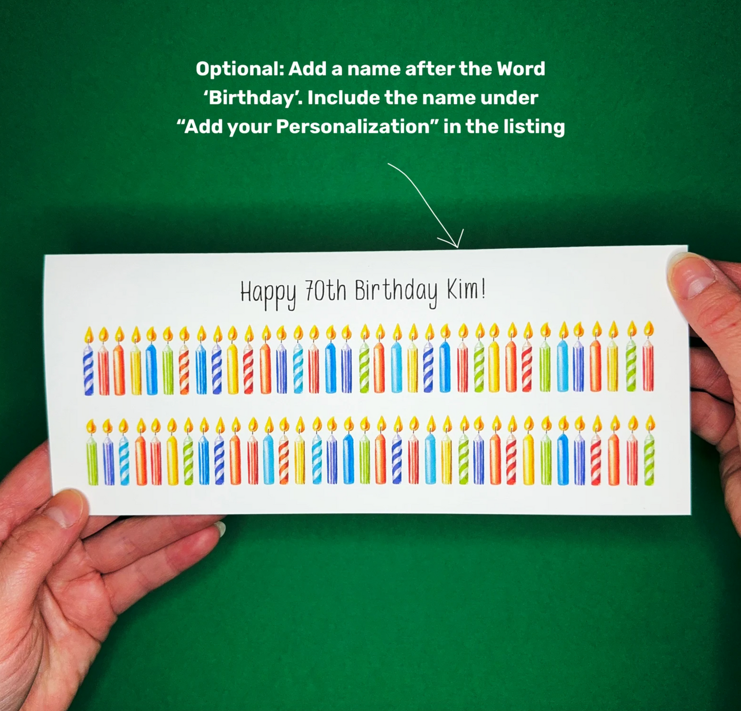 Happy 70th Birthday Card - Candle Card
