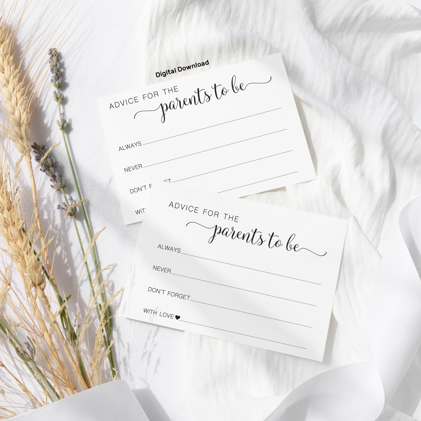 Advice for the Parents-to-Be Cards: Always, Never, Don't forget... Digital Download