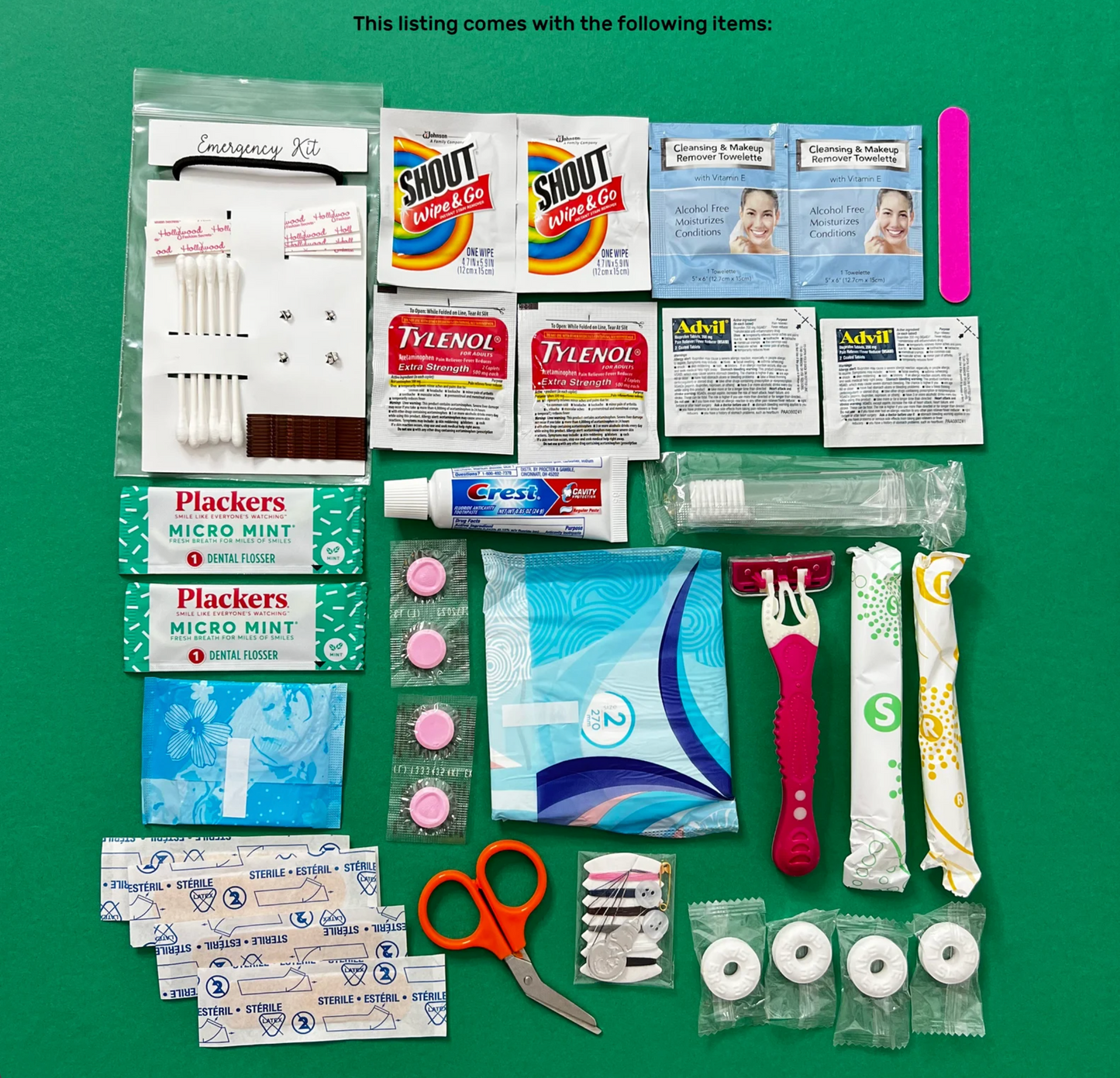 Just the items Emergency Kit - Heavy Duty Clear Bag