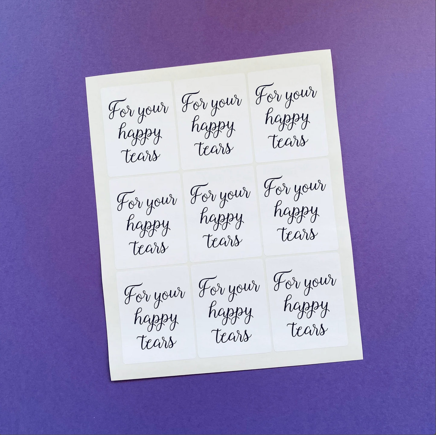 For your Happy Tears Stickers - Stickers for Tissue Packs - Wedding Ceremony Stickers