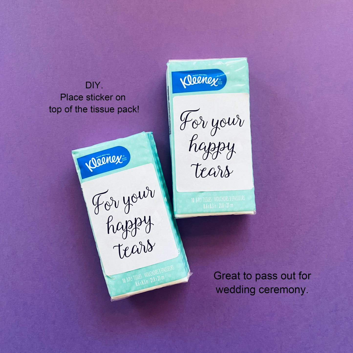 For your Happy Tears Stickers - Stickers for Tissue Packs - Wedding Ceremony Stickers