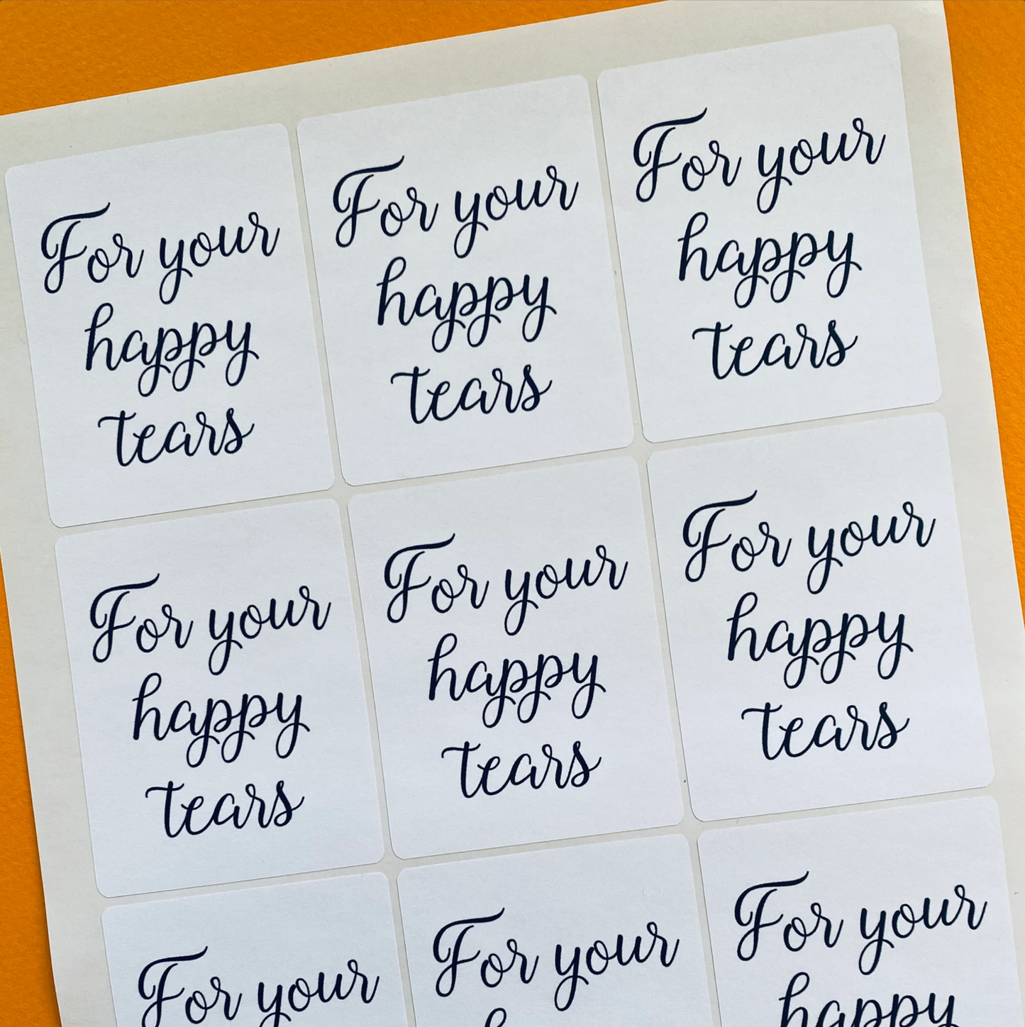 For your Happy Tears Stickers - Stickers for Tissue Packs - Wedding Ceremony Stickers