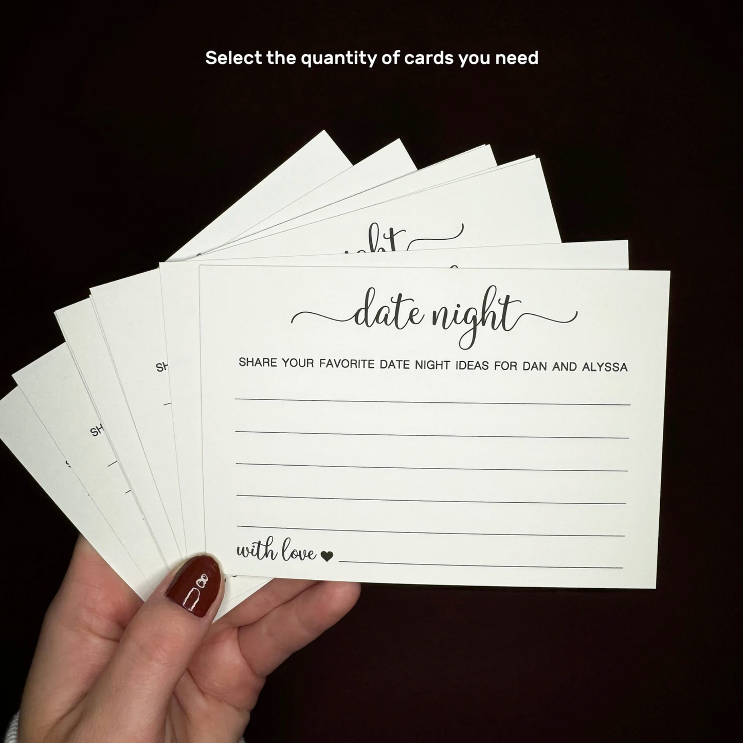 Date Night Cards for the happy couple - Digital Download