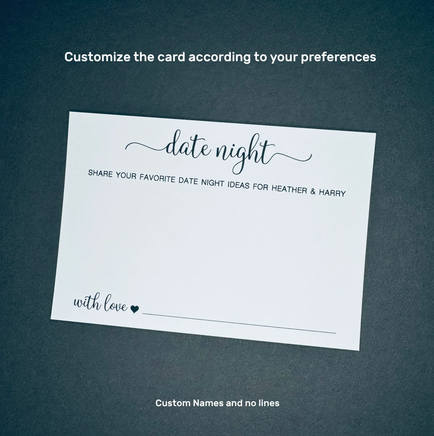 Date Night Cards for the happy Couple - Rehearsal Dinner, Engagement Shower, or Wedding Game