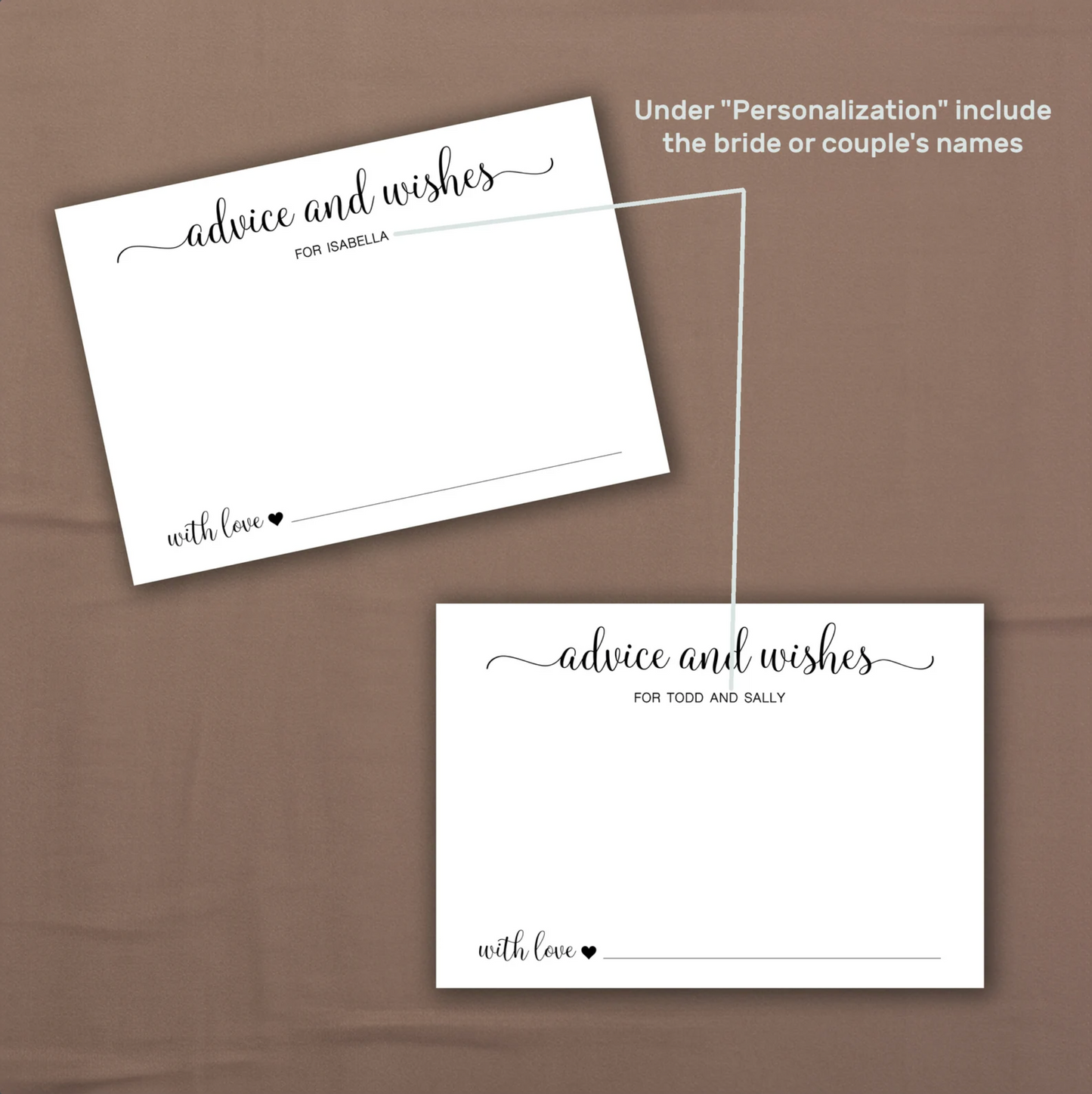 Advice & Wishes Cards - Wedding or Baby Shower Advice Cards