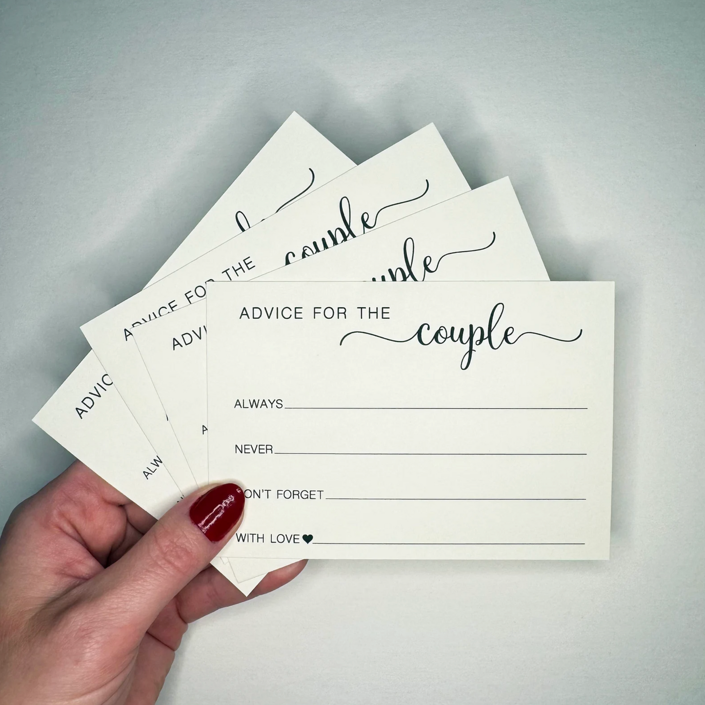 Advice for the Couple Cards: Always, Never, Don't forget...