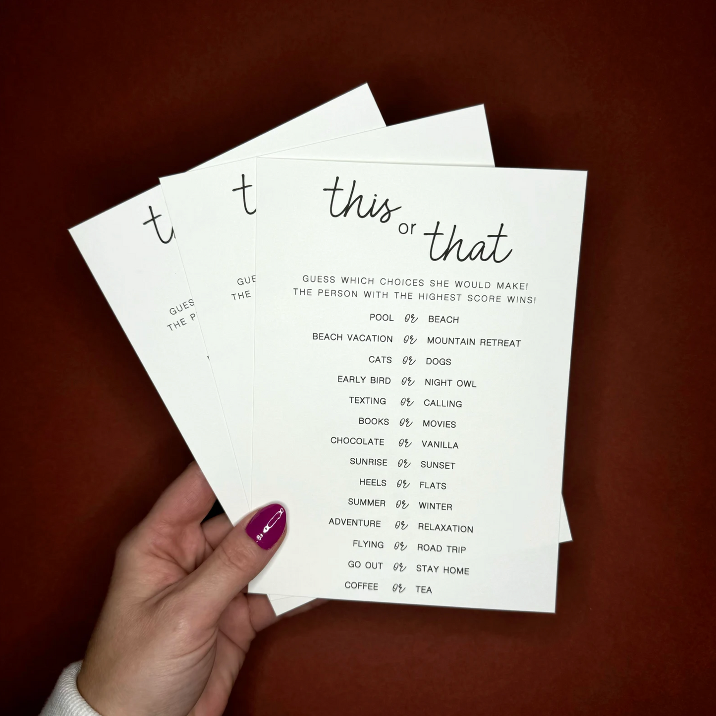 This or That Card Game - Digital Download