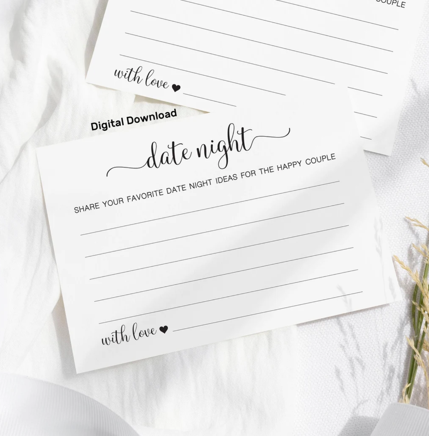 Date Night Cards for the happy couple - Digital Download