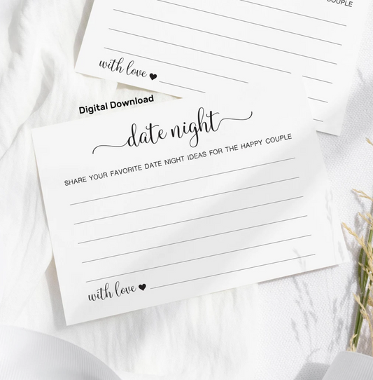 Date Night Cards for the happy couple - Digital Download