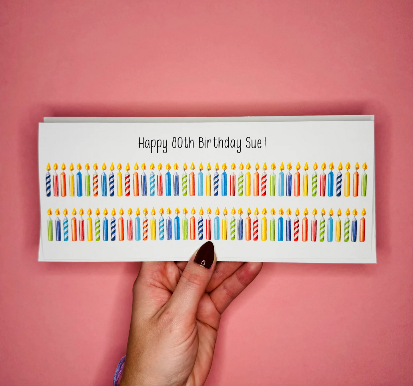 Happy 80th Birthday Card - Candle Card