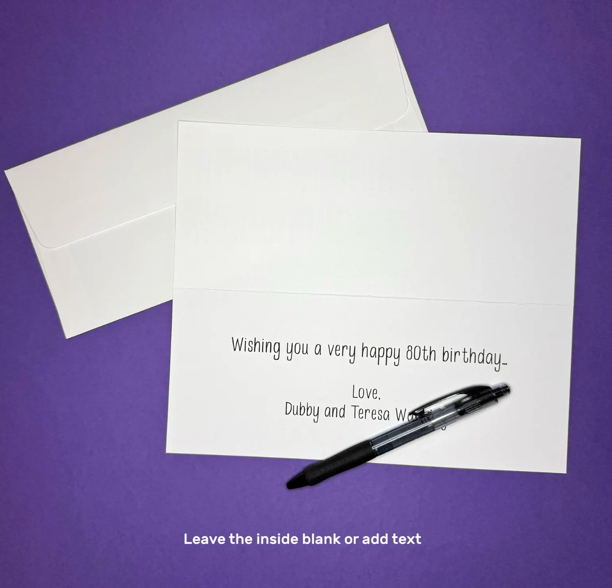 Happy 80th Birthday Card - Candle Card
