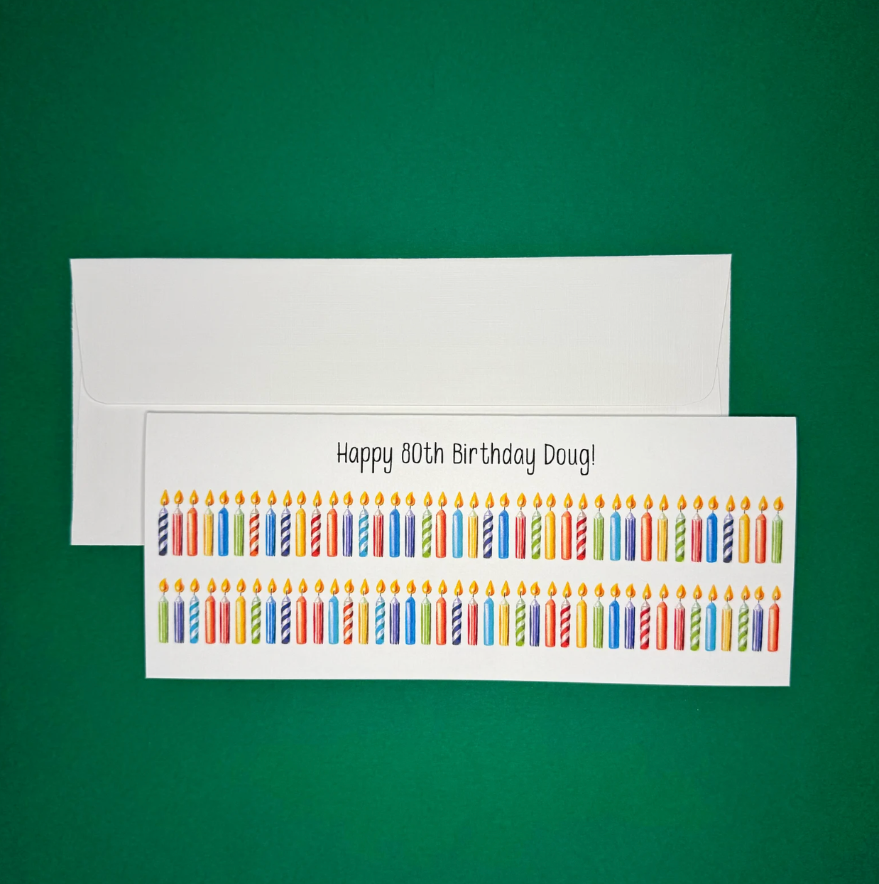 Happy 80th Birthday Card - Candle Card