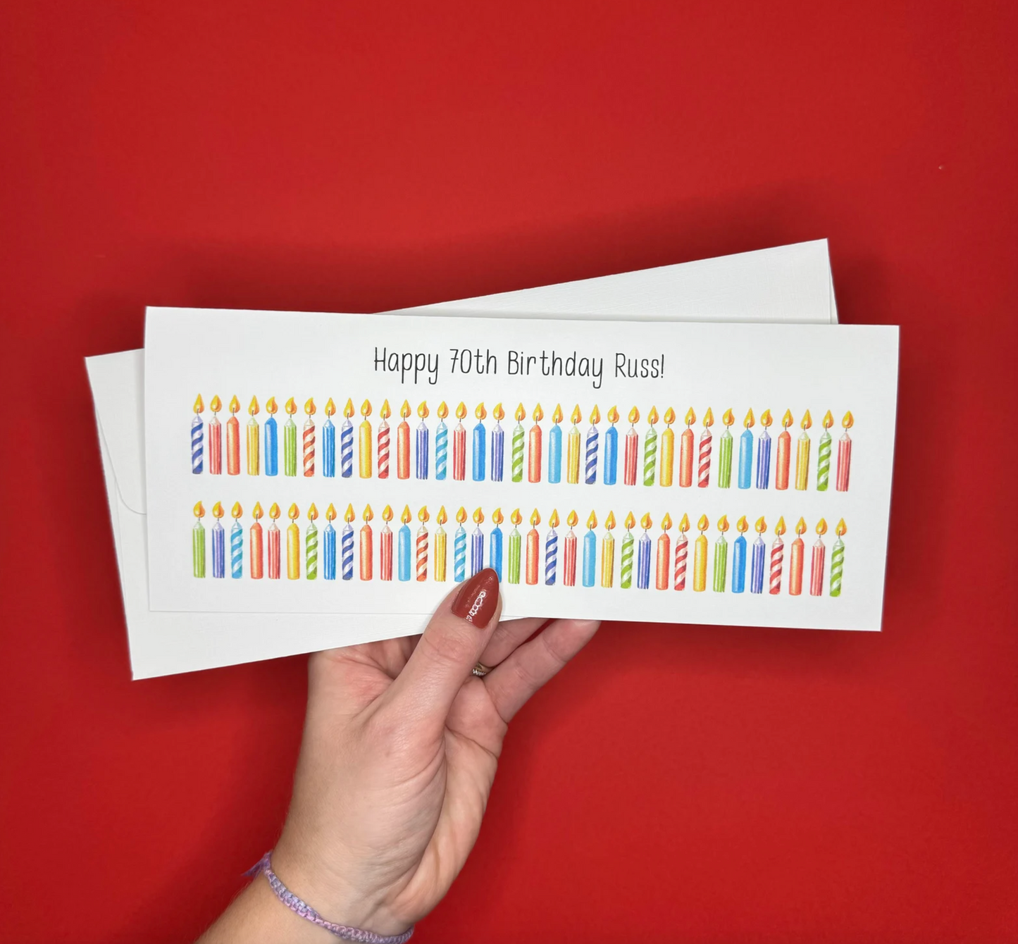 Happy 70th Birthday Card - Candle Card