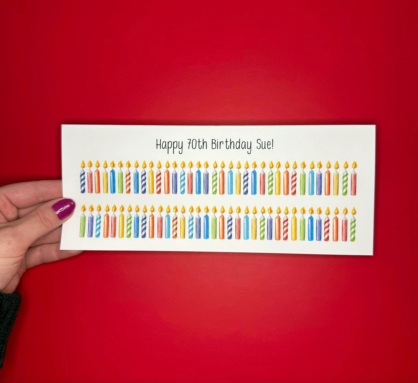 Happy 70th Birthday Card - Candle Card
