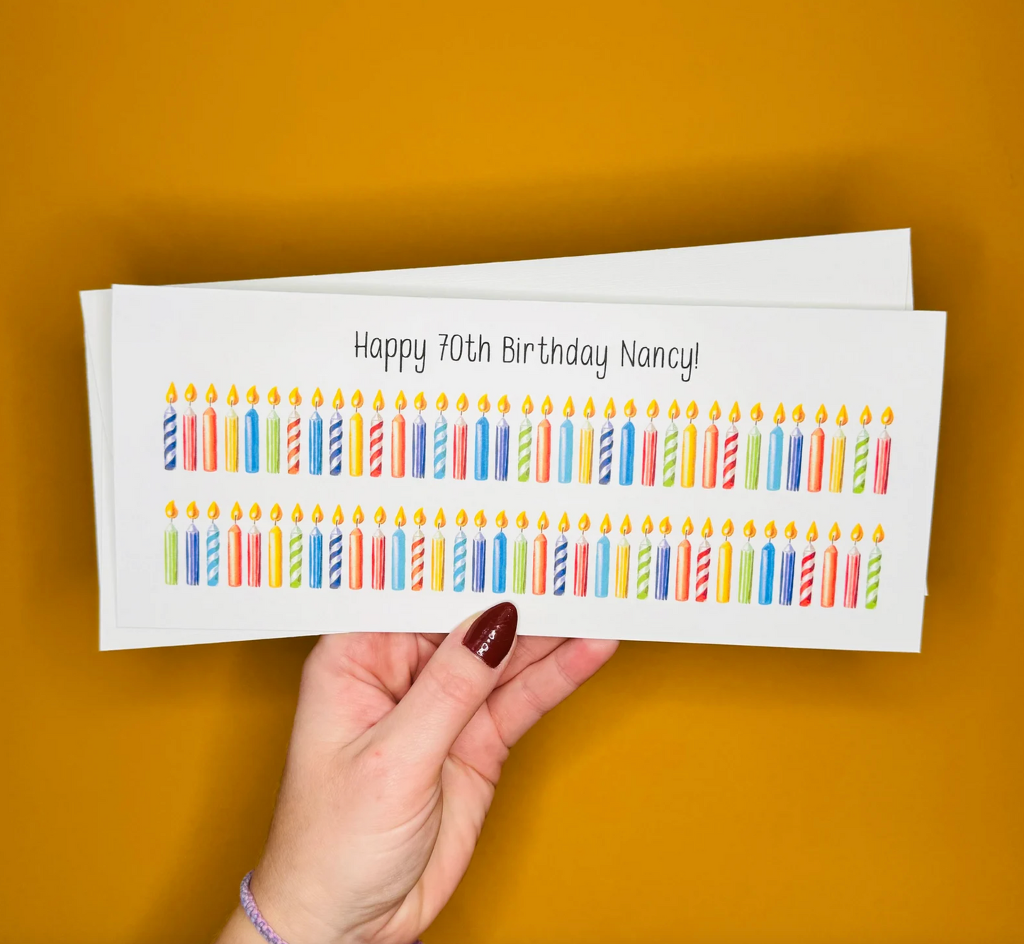 Happy 70th Birthday Card - Candle Card