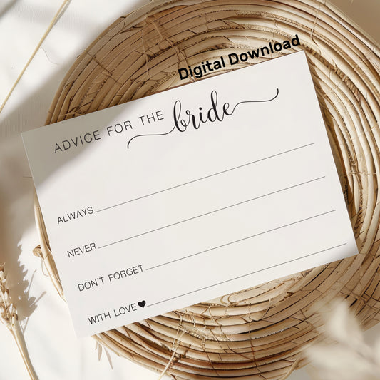 Advice for the Bride Cards: Always, Never, Don't forget...  Digital Download