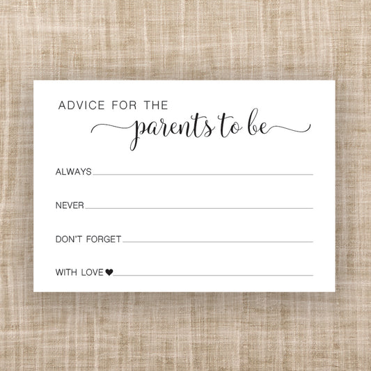 Advice for the Parent-to-be Cards: Always, Never, Don't forget...