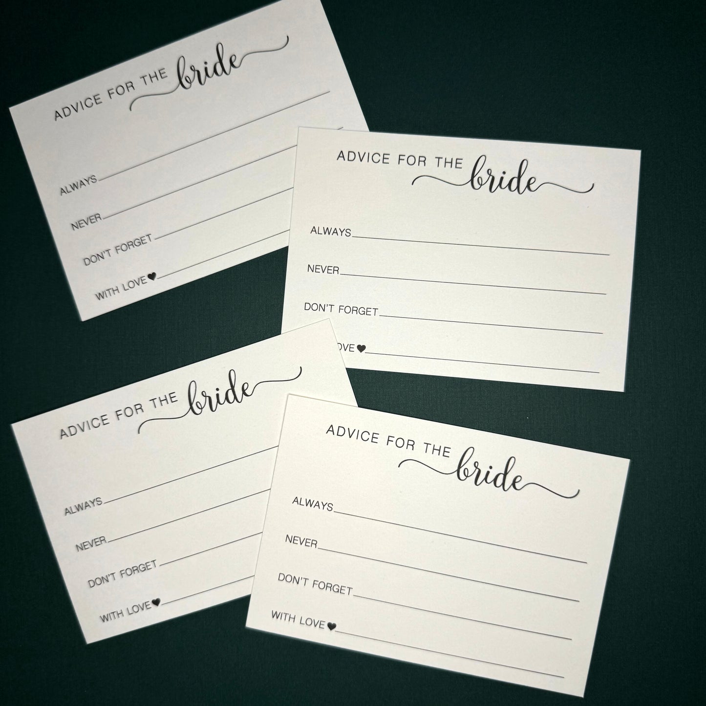 Advice for the Bride Cards: Always, Never, Don't forget...  Digital Download