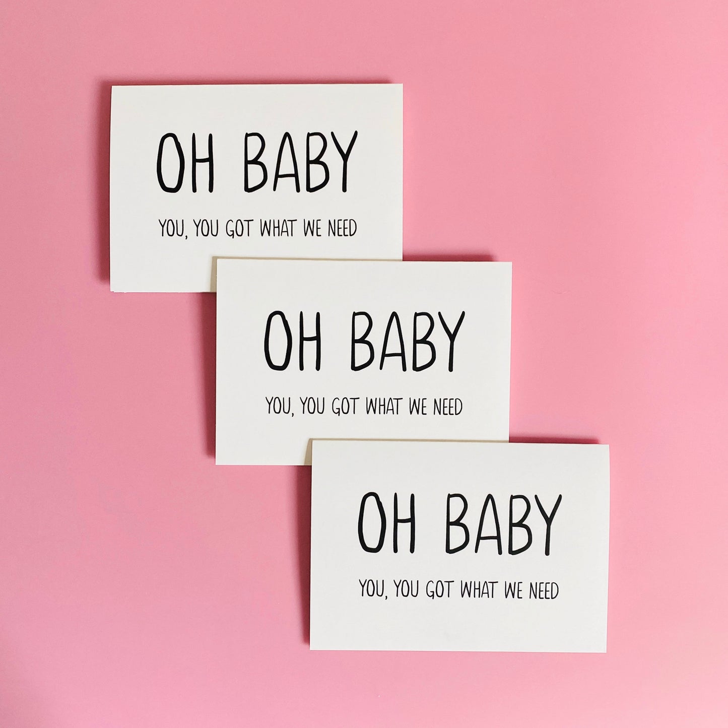 Baby Shower Thank You Cards - Oh Baby, you got what we need - Funny Baby Shower Thank You Cards